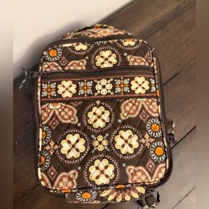 Vera Bradley Insulated Lunch Bag Brown Floral Quilted Zip